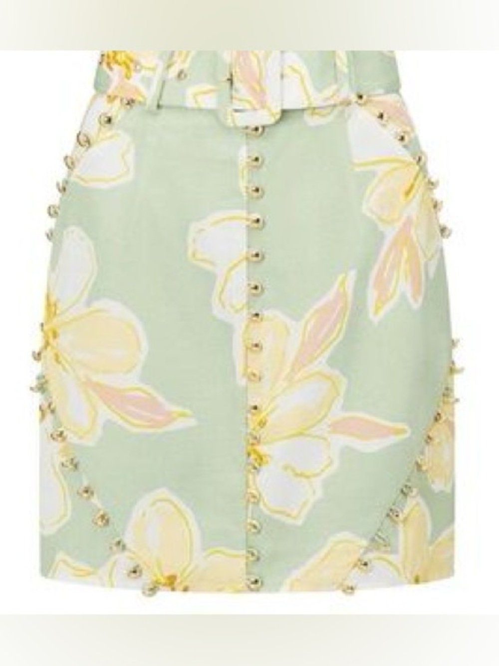 NWT Zaco Rennes Floral Print Green Mini Skirt